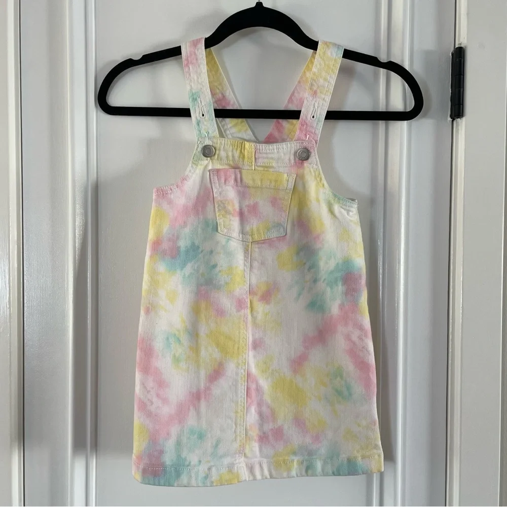 Old Navy girls Tie Dye shift skirt overall dress pastel colors toddler 5T